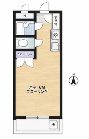 YKマンション(ワンルーム/3階)の間取り写真