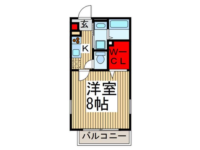 カーサ デ ルス(1K/1階)の間取り写真