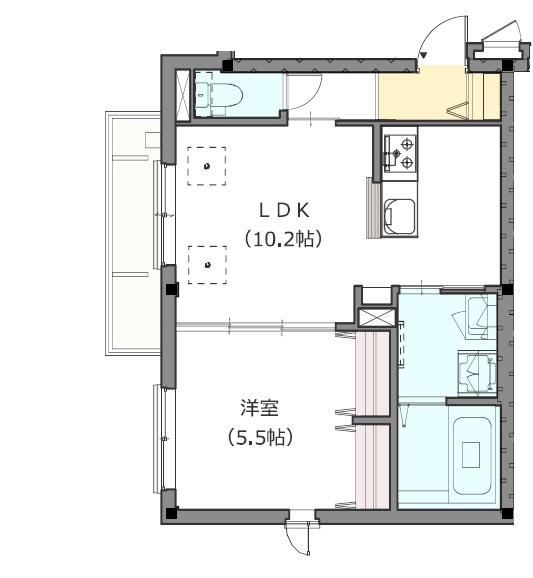 MAISON DE LUXE(1LDK/1階)の間取り写真