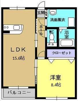 Y&Mカミュー(1LDK/3階)の間取り写真