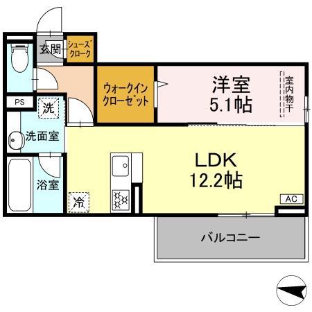 HABITAT YOSHINO(1LDK/3階)の間取り写真
