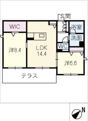 シャーメゾン伊藤(2LDK/1階)の間取り写真