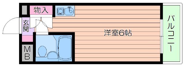 シティパレス南千里(ワンルーム/3階)の間取り写真