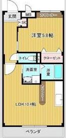 HAST堀田(1LDK/2階)の間取り写真