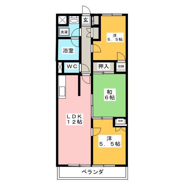 サンジェルマンII(3LDK/2階)の間取り写真