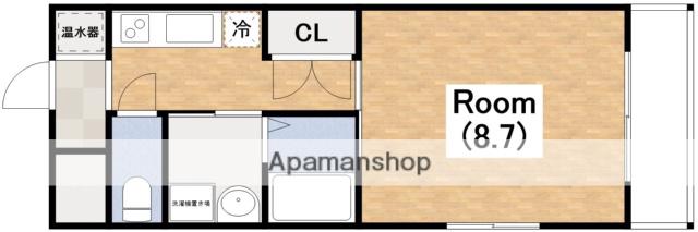 イセハイツ(1K/4階)の間取り写真