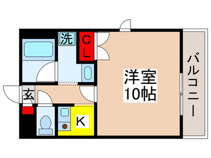 コスミオン(1K/1階)の間取り写真