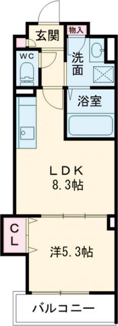 ラモーナ半田(1LDK/3階)の間取り写真