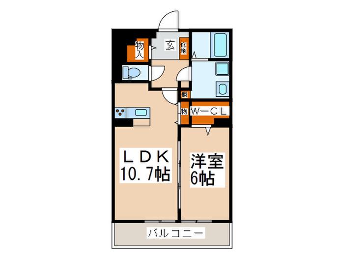 アンブル二番館(1LDK/1階)の間取り写真
