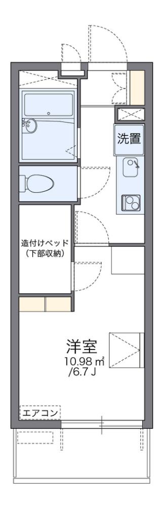 レオパレス真田山(1K/4階)の間取り写真
