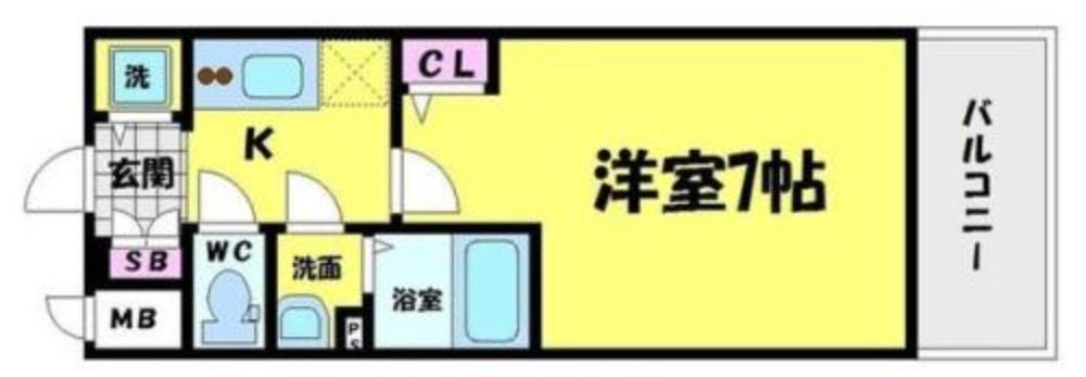 エスリード京橋ウエスト(1K/7階)の間取り写真