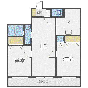 第11森宅建豊平ビル(2LDK/4階)の間取り写真