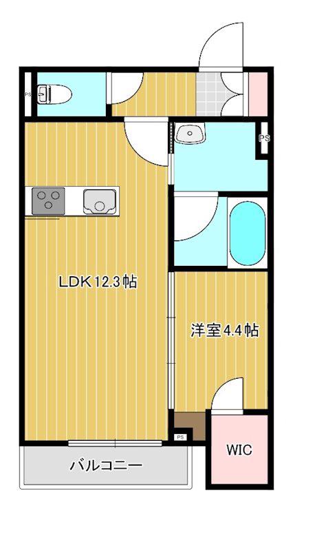 クレストタウン新都心(1LDK/3階)の間取り写真