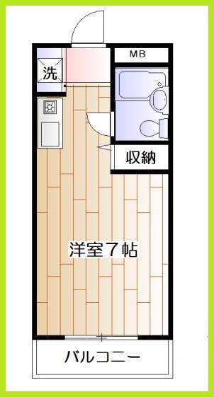フレール南林間(1K/2階)の間取り写真