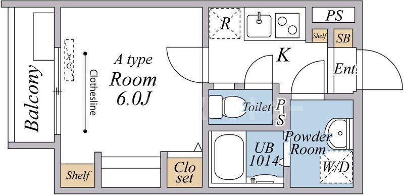 リブリ・スカイブルー(1K/3階)の間取り写真