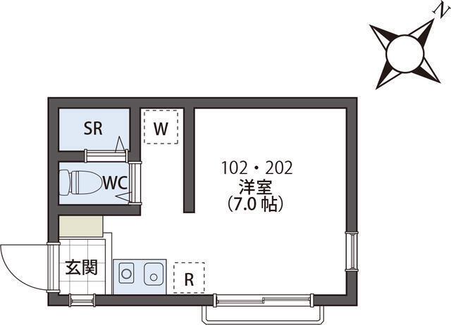 SIESTAVILLA清瀬II(ワンルーム/2階)の間取り写真