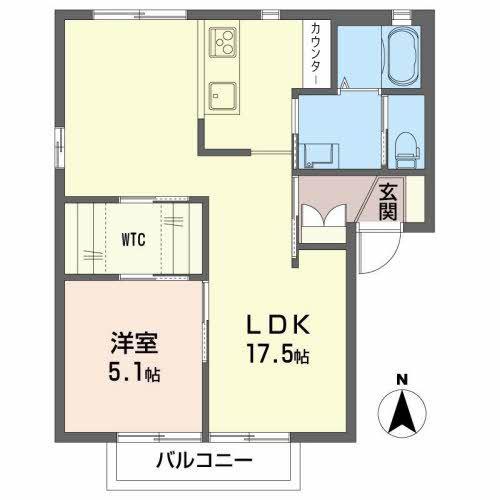 グラン・シャルムA(1LDK/2階)の間取り写真