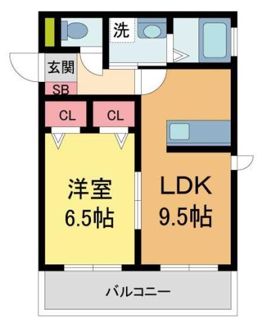 メゾンサンクレスト(1LDK/1階)の間取り写真