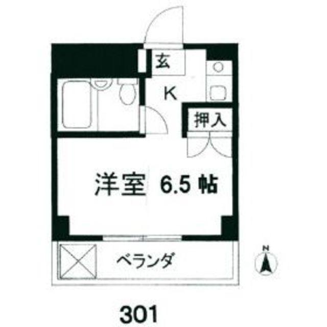 カーサ・ディ・M(ワンルーム/3階)の間取り写真