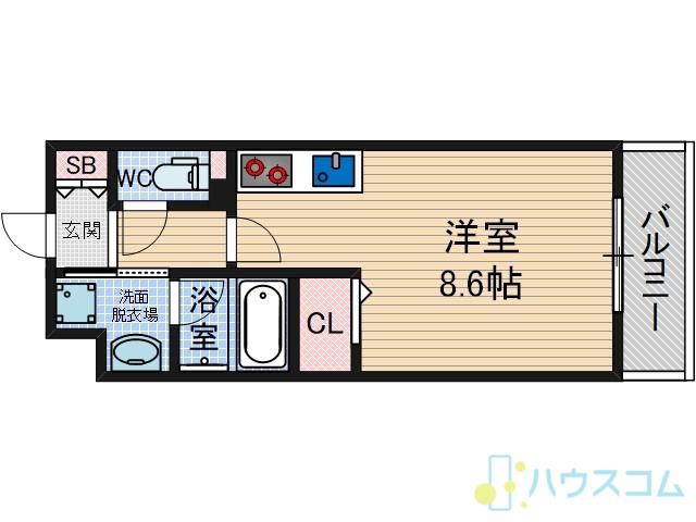 VIVACE南茨木(ワンルーム/2階)の間取り写真