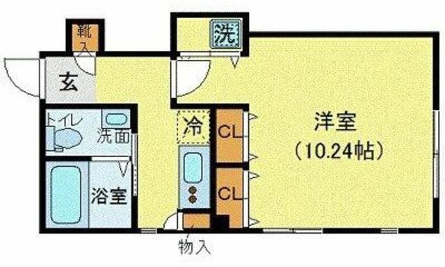 MODULOR赤坂(1K/3階)の間取り写真