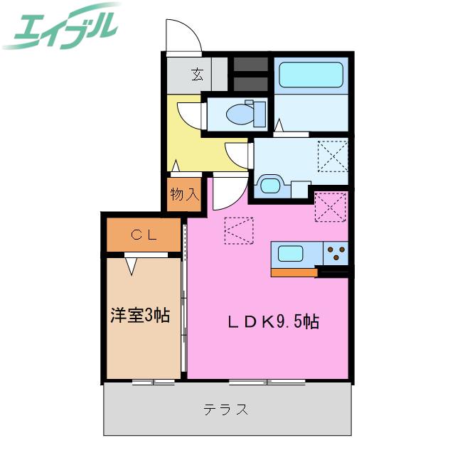 グランドネーフルときわ(1LDK/1階)の間取り写真