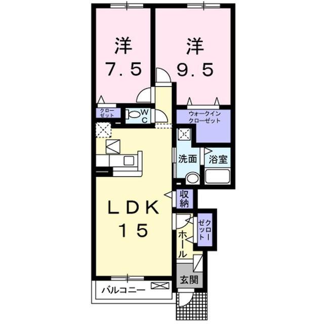 プリムローズスクエア R(2LDK/1階)の間取り写真