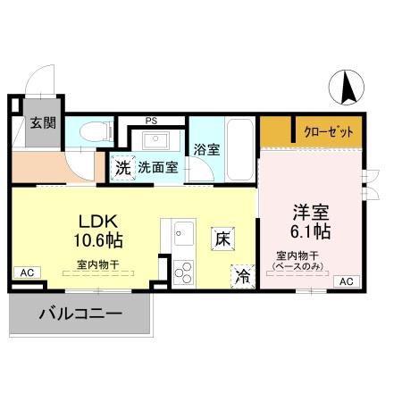 レイール(1LDK/1階)の間取り写真