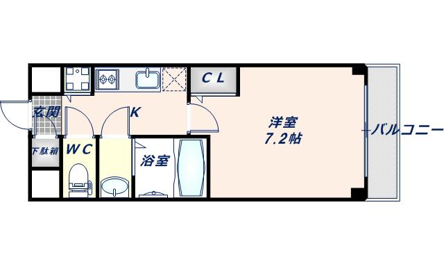 サムティ大阪GRAND イーストI(1K/6階)の間取り写真