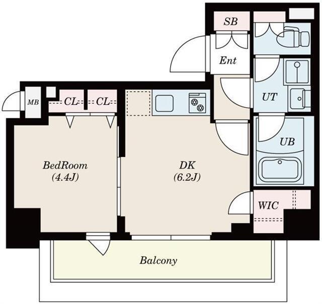 S-RESIDENCE錦糸町サウス(1DK/7階)の間取り写真