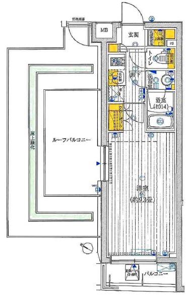 プレール・ドゥーク志村坂上(1K/4階)の間取り写真