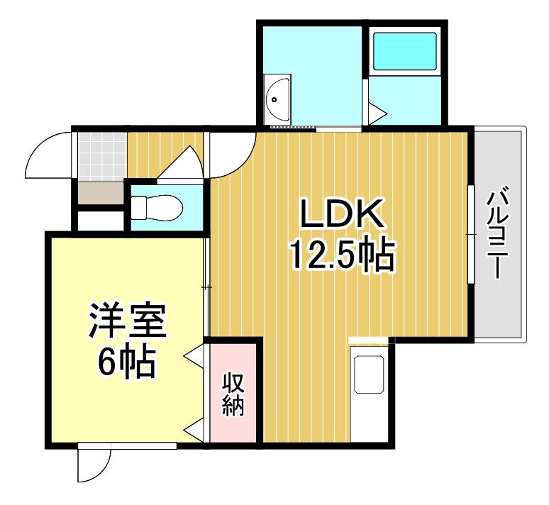レユシール・ミズ(1LDK/1階)の間取り写真