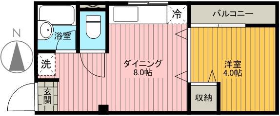 カーサセガワ(1LDK/3階)の間取り写真