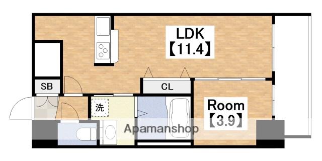 DOUBLE NINE RESIDENCE TENNOJIMIN(1LDK/8階)の間取り写真