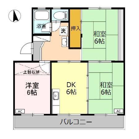 メゾーン久能(3DK/1階)の間取り写真