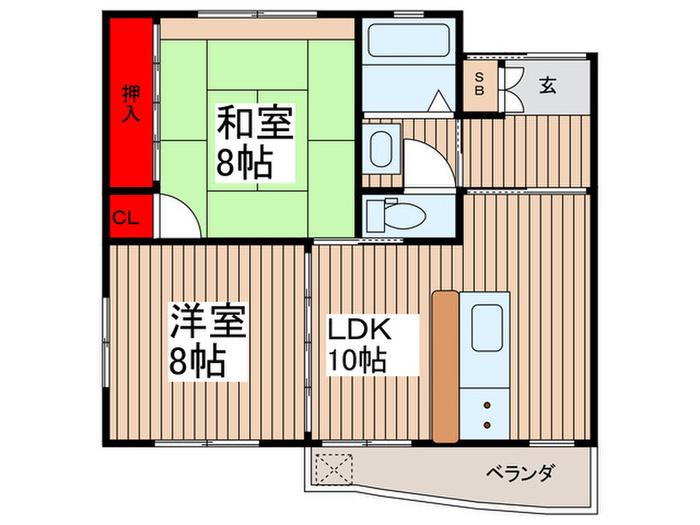石川マンション(2LDK/2階)の間取り写真