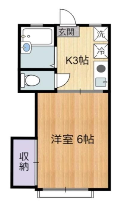 ラズライト(1K/2階)の間取り写真