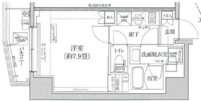 アイルグランディール池袋(1K/7階)の間取り写真