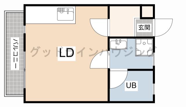サンハイツ多井田A棟(ワンルーム/1階)の間取り写真