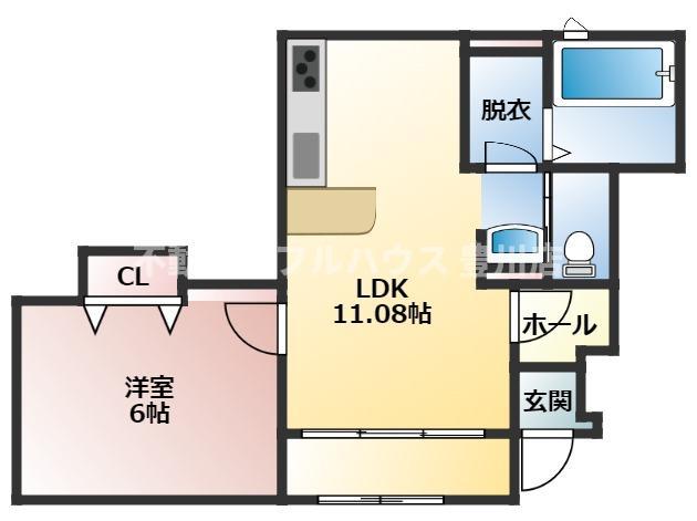 BELL・GIARDINO(1LDK/1階)の間取り写真