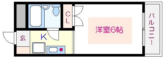小林ビル(ワンルーム/4階)の間取り写真
