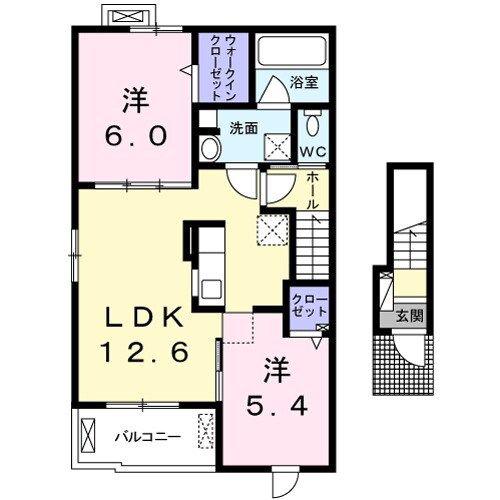 ベラルーチェ(2LDK/2階)の間取り写真