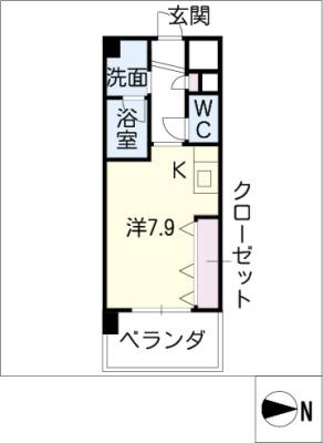 エスポアール泉(ワンルーム/8階)の間取り写真