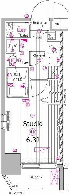 ガーラ・プレシャス渋谷六本木通(1K/8階)の間取り写真