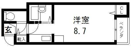 CTビュー小阪(ワンルーム/5階)の間取り写真