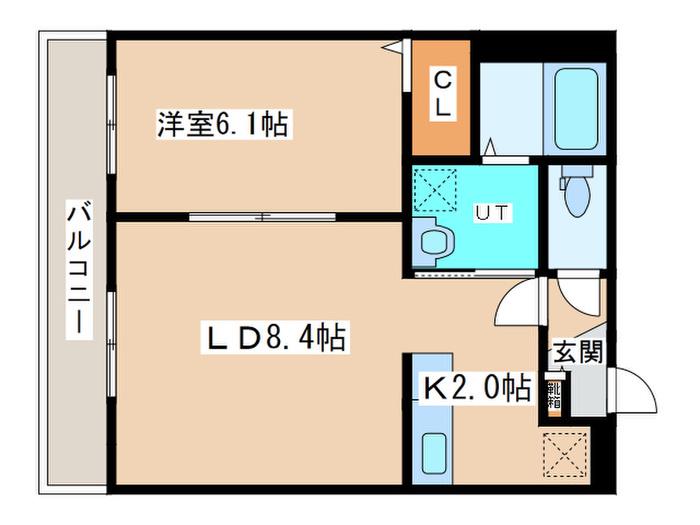 エクセル美園(1LDK/3階)の間取り写真