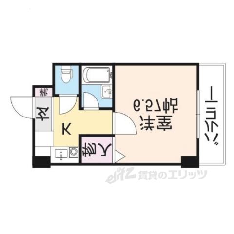 メゾンケイティエス(1K/4階)の間取り写真