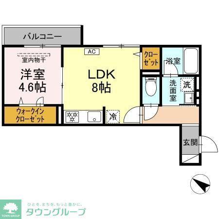 D PAINA 生麦(1LDK/3階)の間取り写真