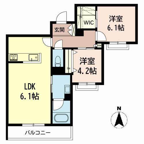 シャーメゾン英賀保東(2LDK/3階)の間取り写真