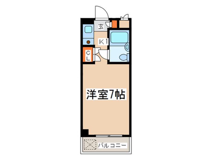 エステート向ヶ丘(1K/2階)の間取り写真